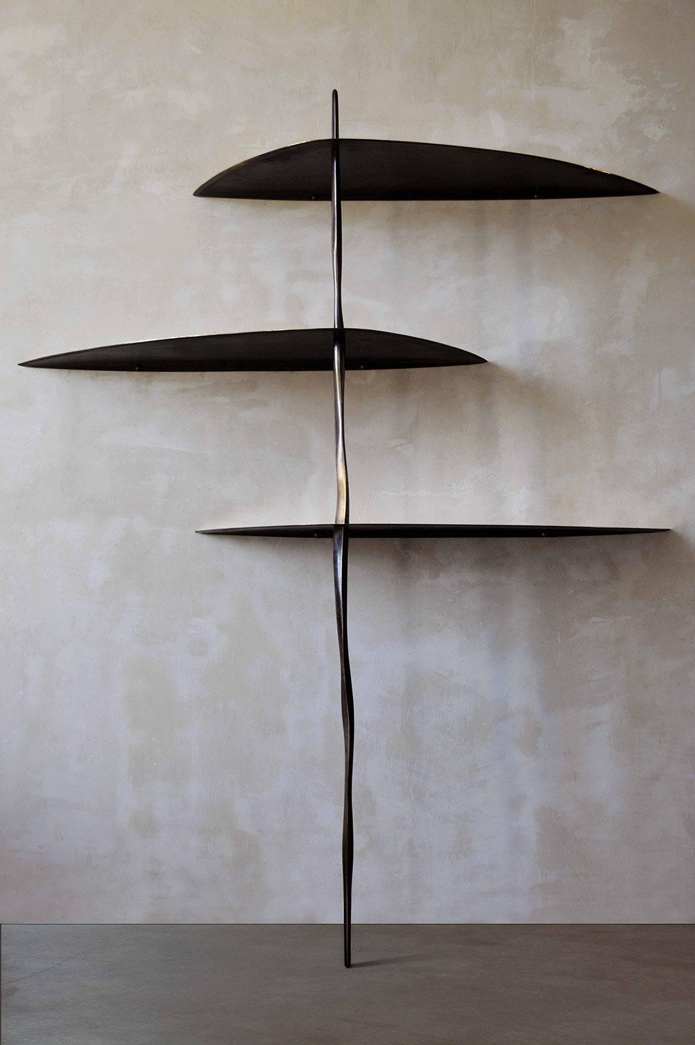 Animula bronze bookshelf, side view