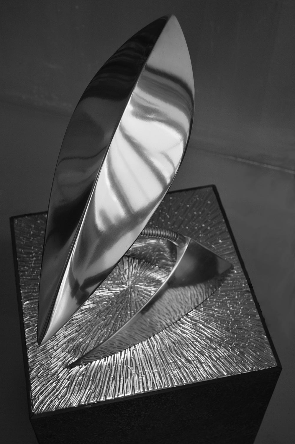 Kalimero is a table lamp made in polished aluminium and brass flexible neck