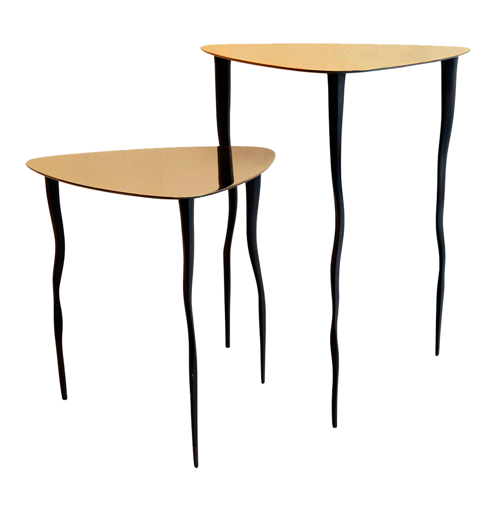 Selene, small hand made bronze side table