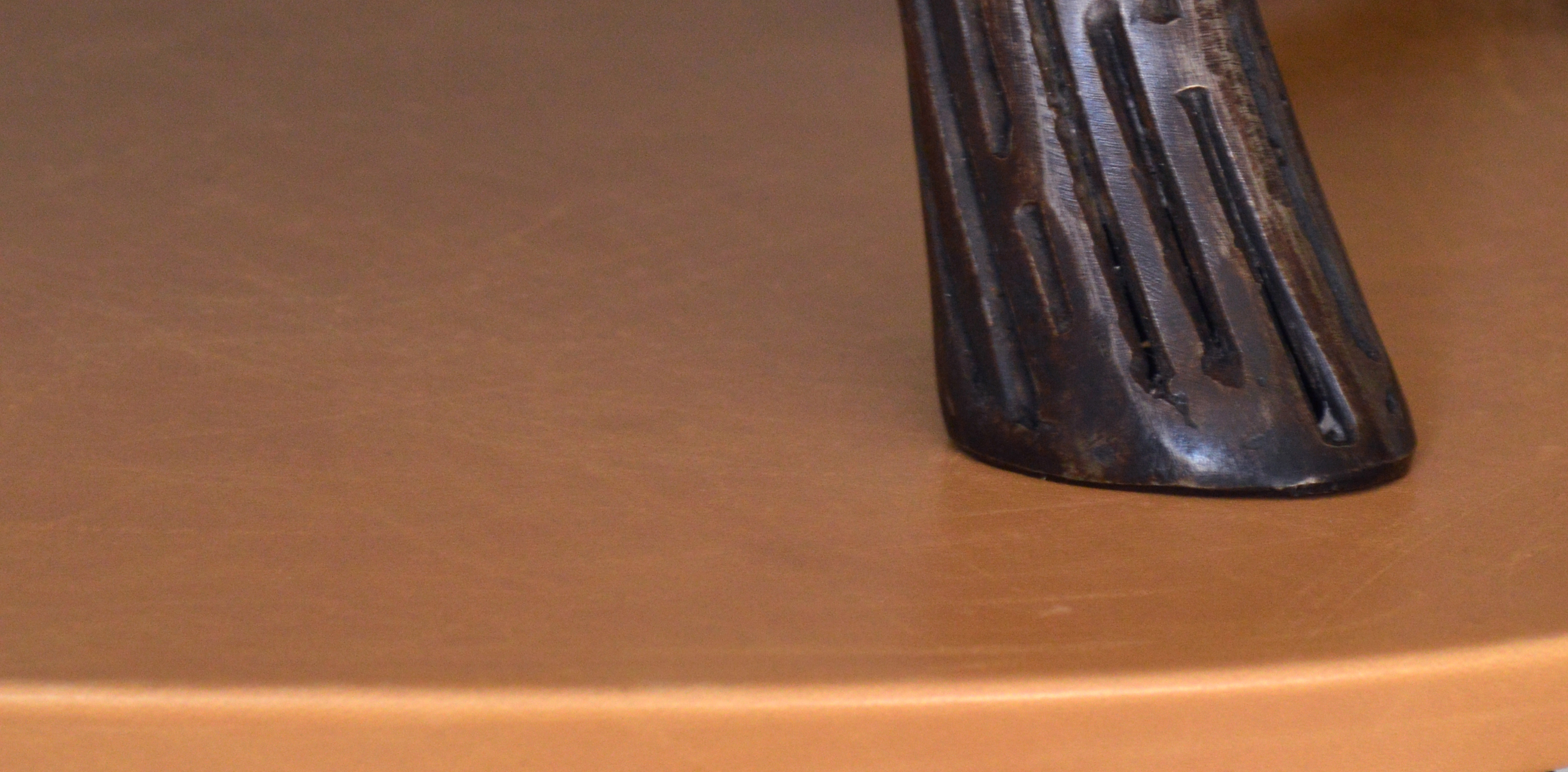 Handcrafted wrought iron furniture detail